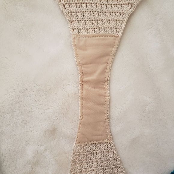 HANDMADE crochet cream and emerald bikini - Picture 6 of 8